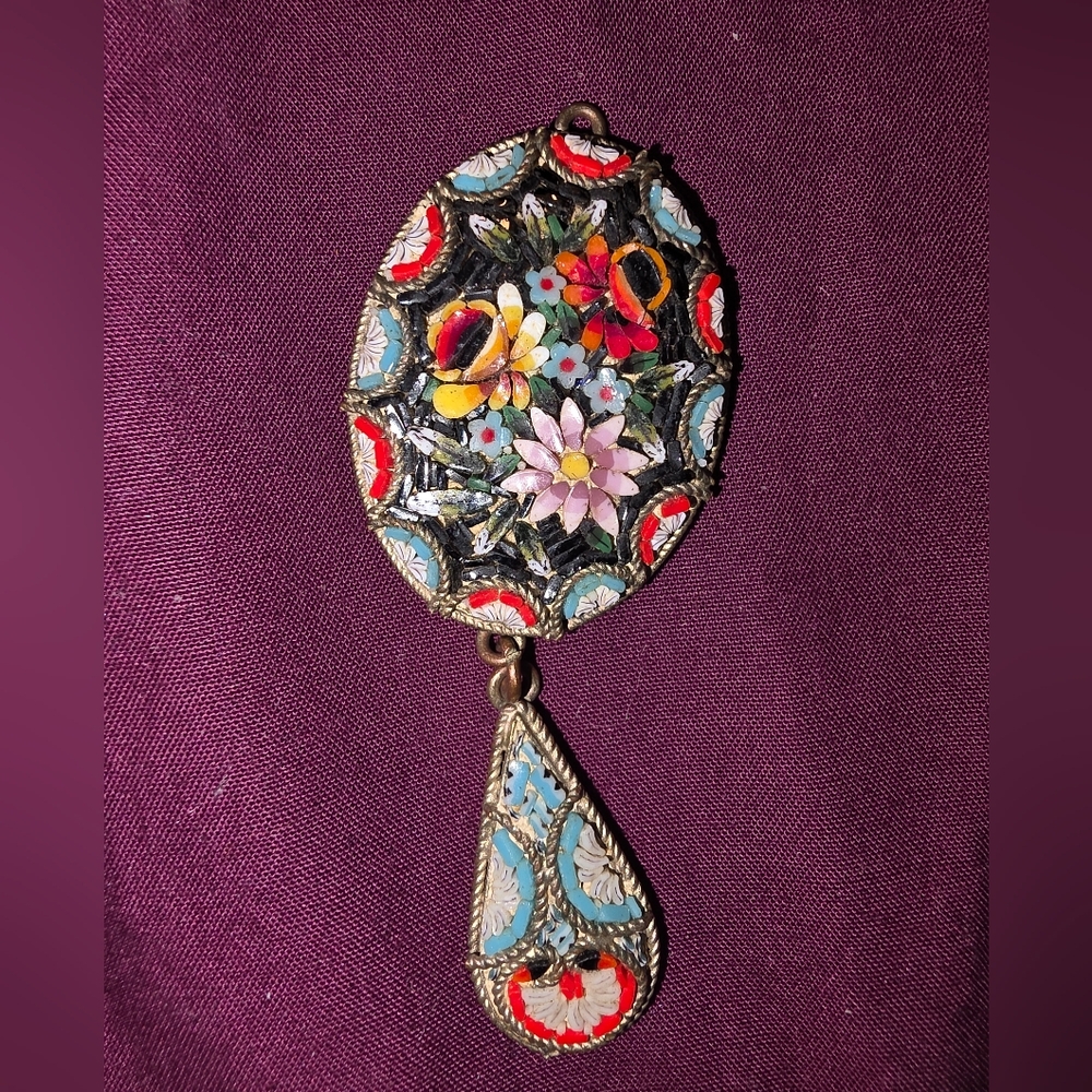 Italian micro mosaic pendant